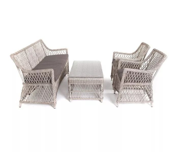 Лаунж-зона Латте 4SIS из искусственного ротанга, цвет бежевый фото 2