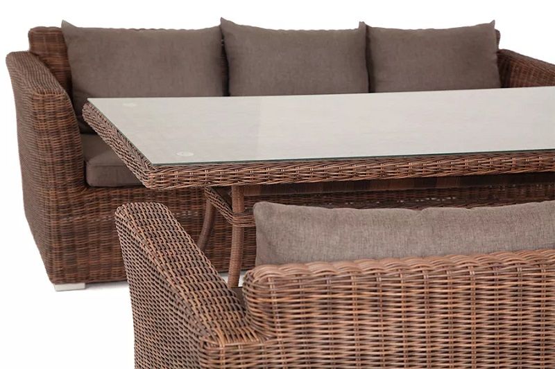 Обеденная группа Мокко Дабл 4SIS из искусственного ротанга, цвет коричневый фото 5