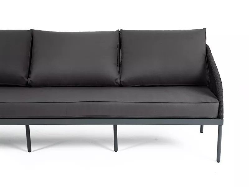 Диван трехместный Канны 4SIS из роупа (веревки), цвет темно-серый фото 4