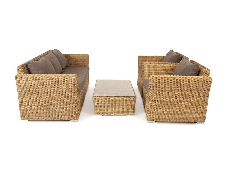 Лаунж-зона Капучино 4SIS из искусственного ротанга, цвет соломенный фото 3