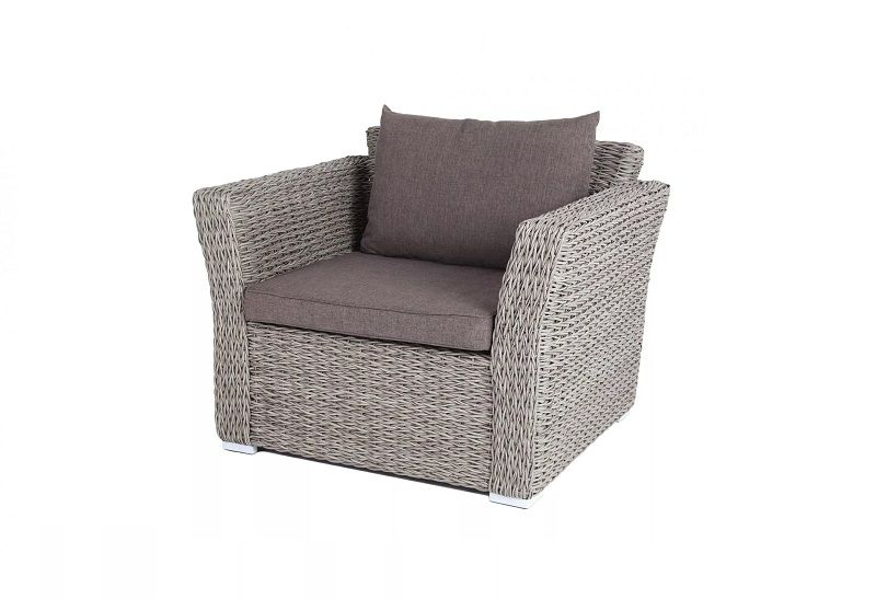 Кресло Капучино 4SIS из искусственного ротанга (гиацинт), цвет графит фото 1