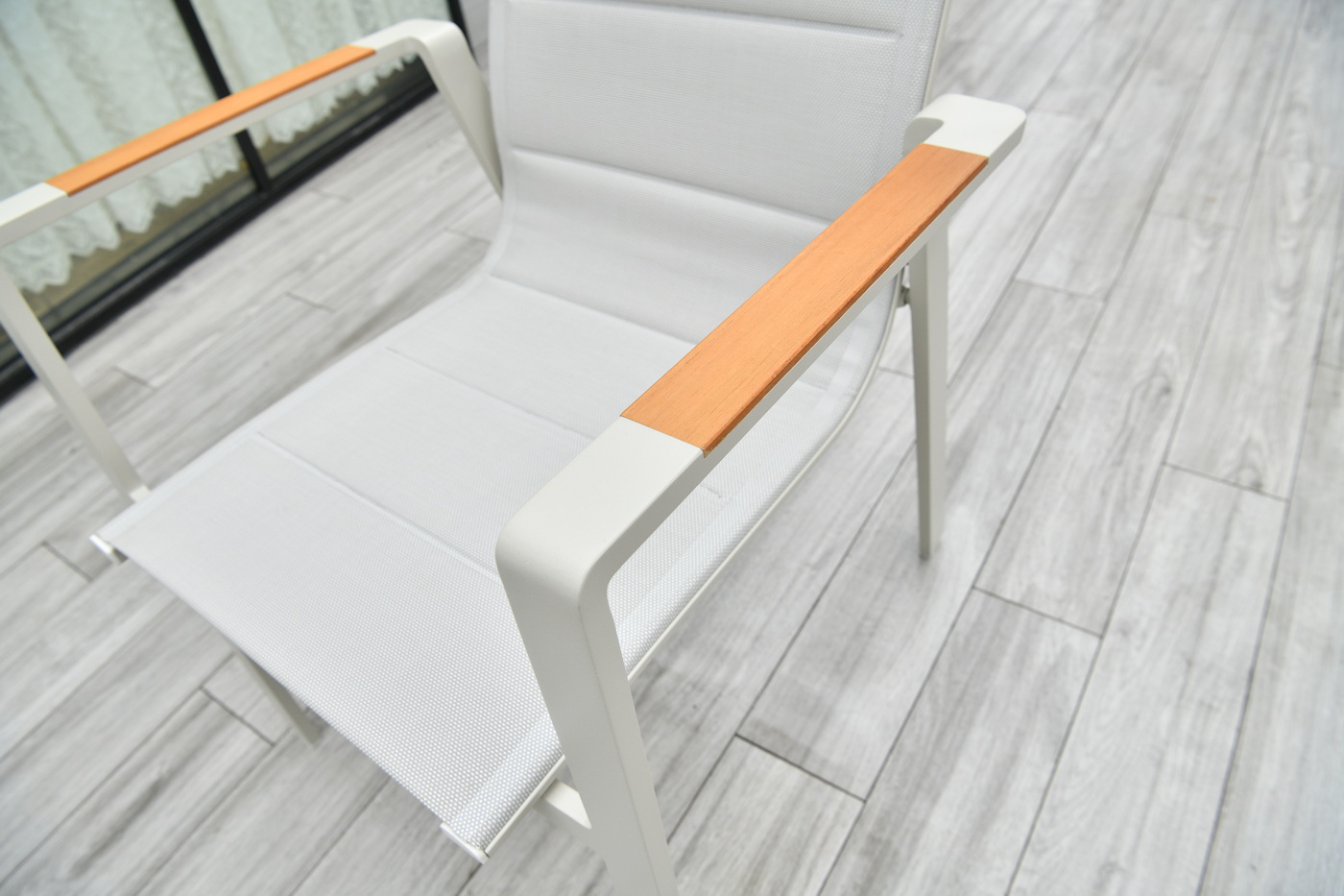 Кейптаун стул алюминиевый, ткань текстилен, цвет белый фото 4