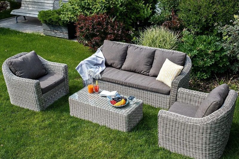 Диван трехместный Фабриция 4SIS из искусственного ротанга, цвет серый фото 6