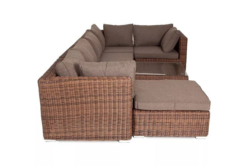 Лаунж-зона трансформирующаяся Лунго 4SIS из искусственного ротанга, цвет коричневый фото 5