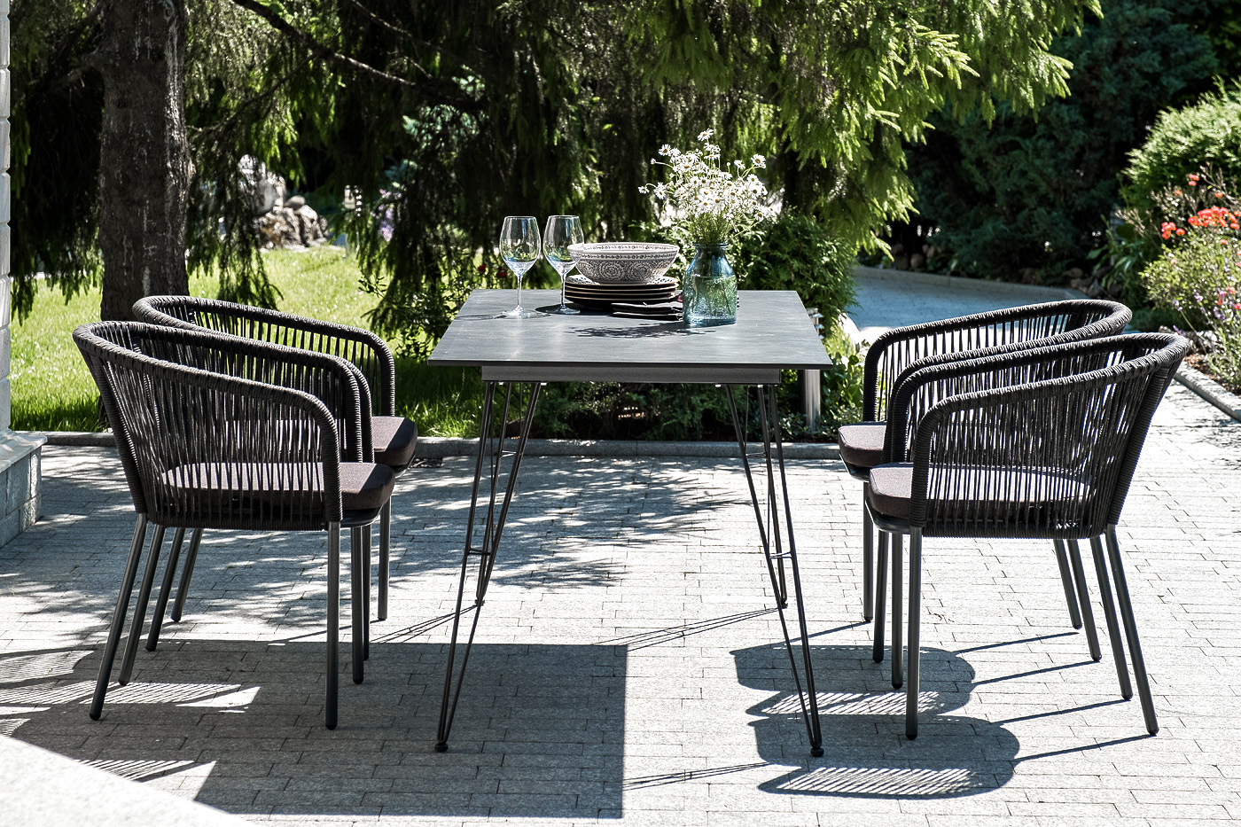 Руссо обеденный стол из HPL 150х80см, цвет черный мрамор фото 5