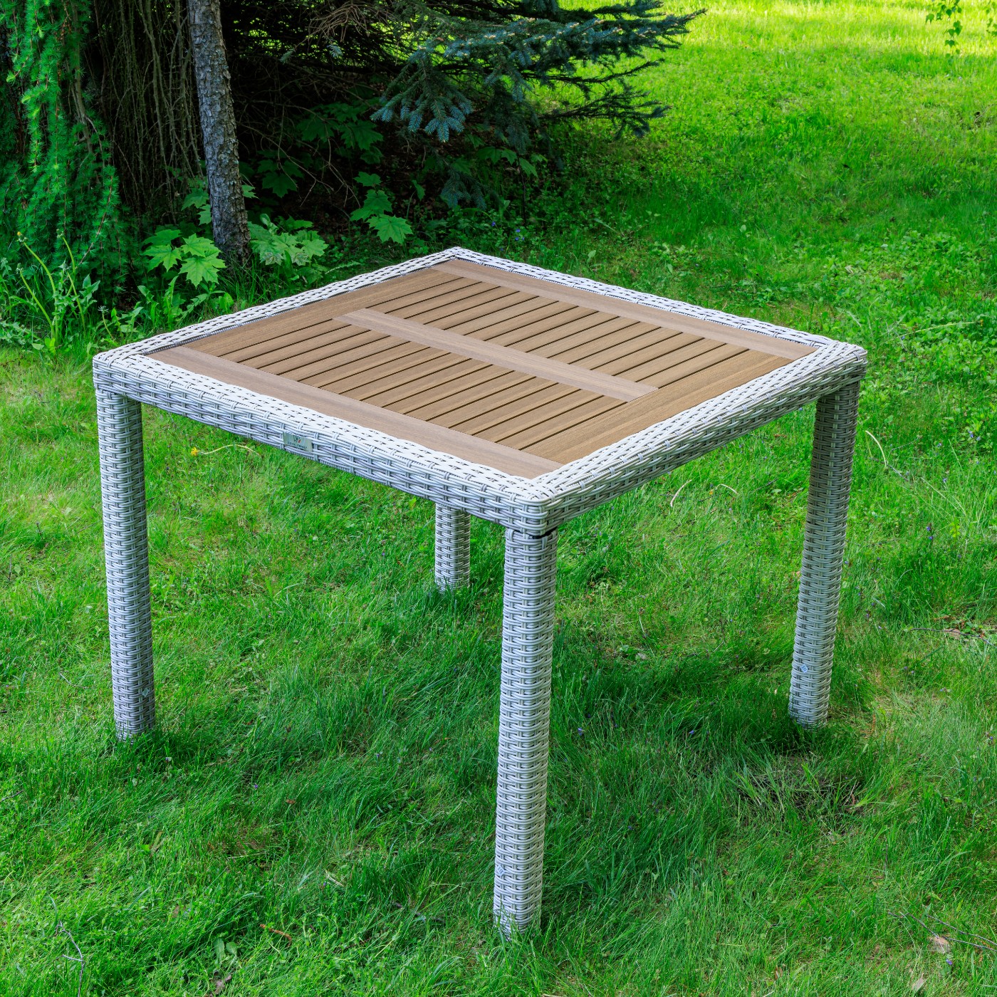 Обеденный стол Amelia Royal Family из искусственного ротанга 90 см, цвет бежевый фото 2