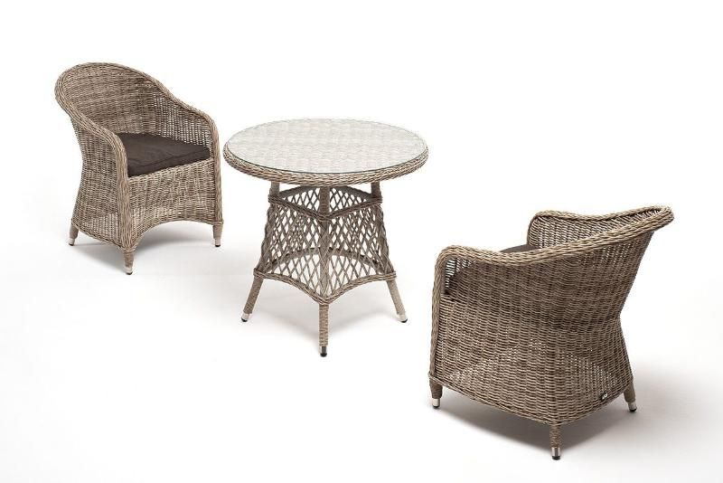 Обеденная группа Эспрессо–80 R 4SIS из искусственного ротанга, цвет бежевый фото 1