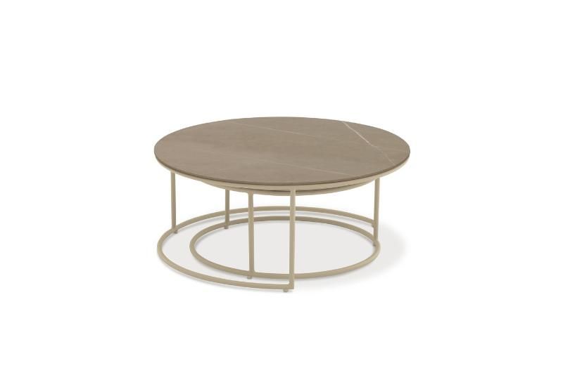 Кофейный столик Flen Brafritid бежевый, алюминий/закаленное стекло с керамической печатью фото 2