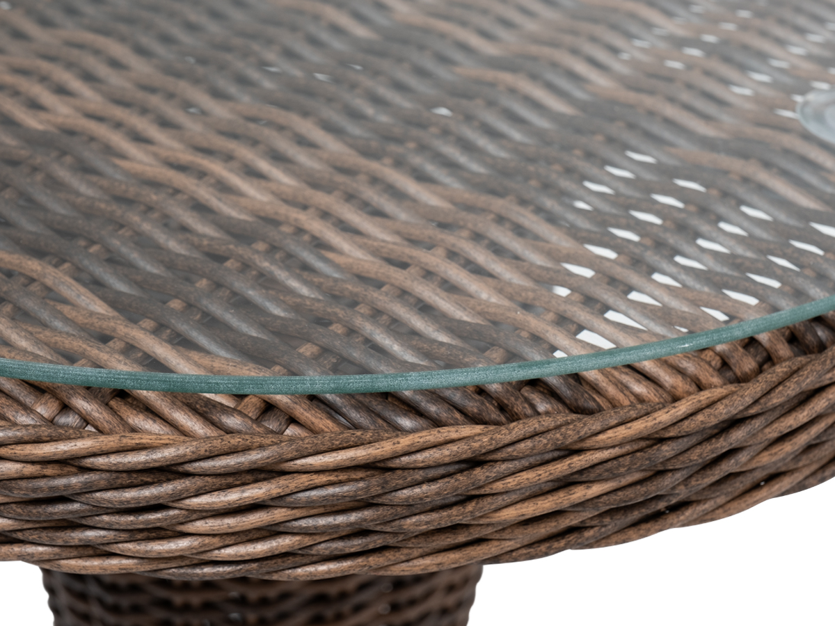 Леванте стол круглый из искусственного ротанга, цвет коричневый фото 2