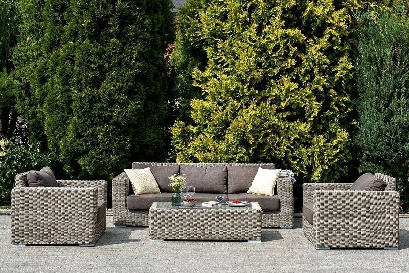 Столик журнальный Боно 4SIS из искусственного ротанга, цвет серый фото 6