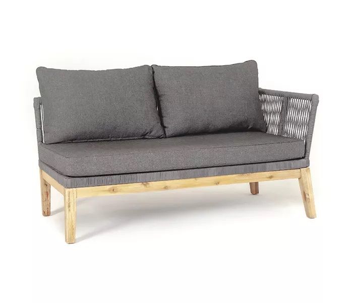 Модуль диванный боковой левый Барселона 4SIS из роупа (веревки), цвет серый фото 2