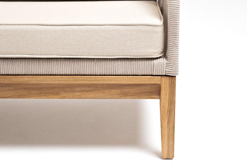 Диван двухместный Канны 4SIS из роупа (веревки), каркас дуб, цвет бежевый фото 4