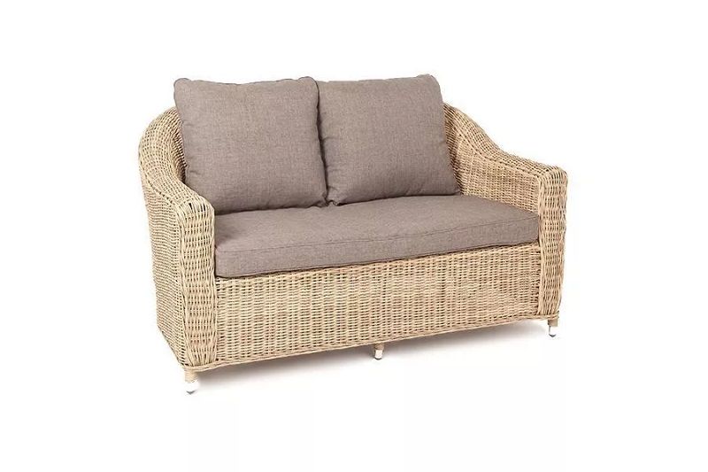 Диван двухместный Кон Панна 4SIS из искусственного ротанга, цвет соломенный фото 2