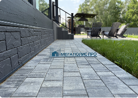 Проект «Монохромный рельеф». Тротуарная плитка Старый город Шунгит