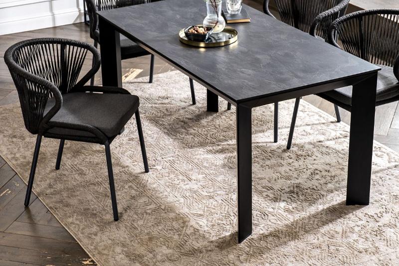 Обеденная группа Венето 4SIS на 4 персоны со стульями "Милан", каркас темно-серый, роуп темно-серый фото 3