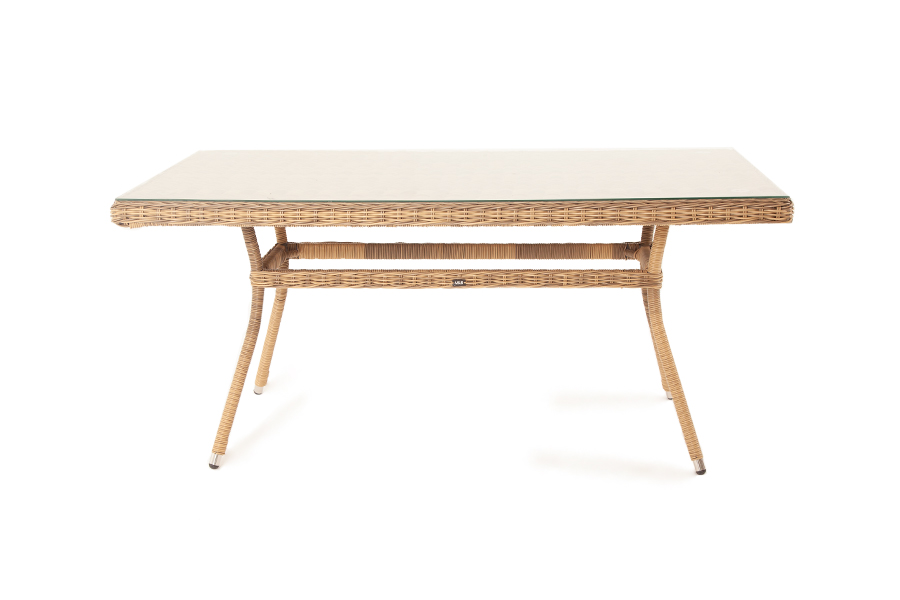 Латте плетеный стол из искусственного ротанга 160х90см, цвет соломенный фото 2