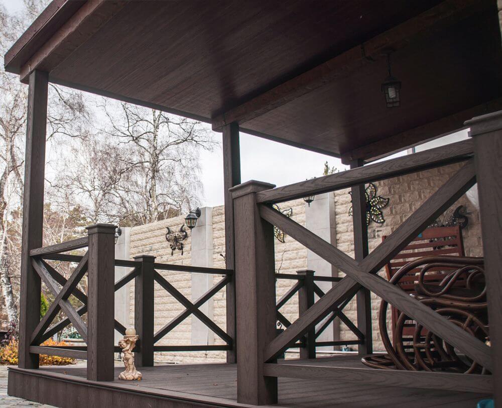 Столб ограждения Экодэк Спирит 120х120 мм, цвет Шоколад фото 3