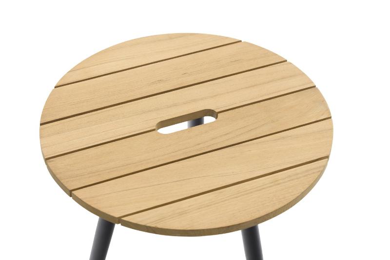 Кофейный стол Marine Brafritid маленький, антрацит/натуральный, алюминий/тик фото 2