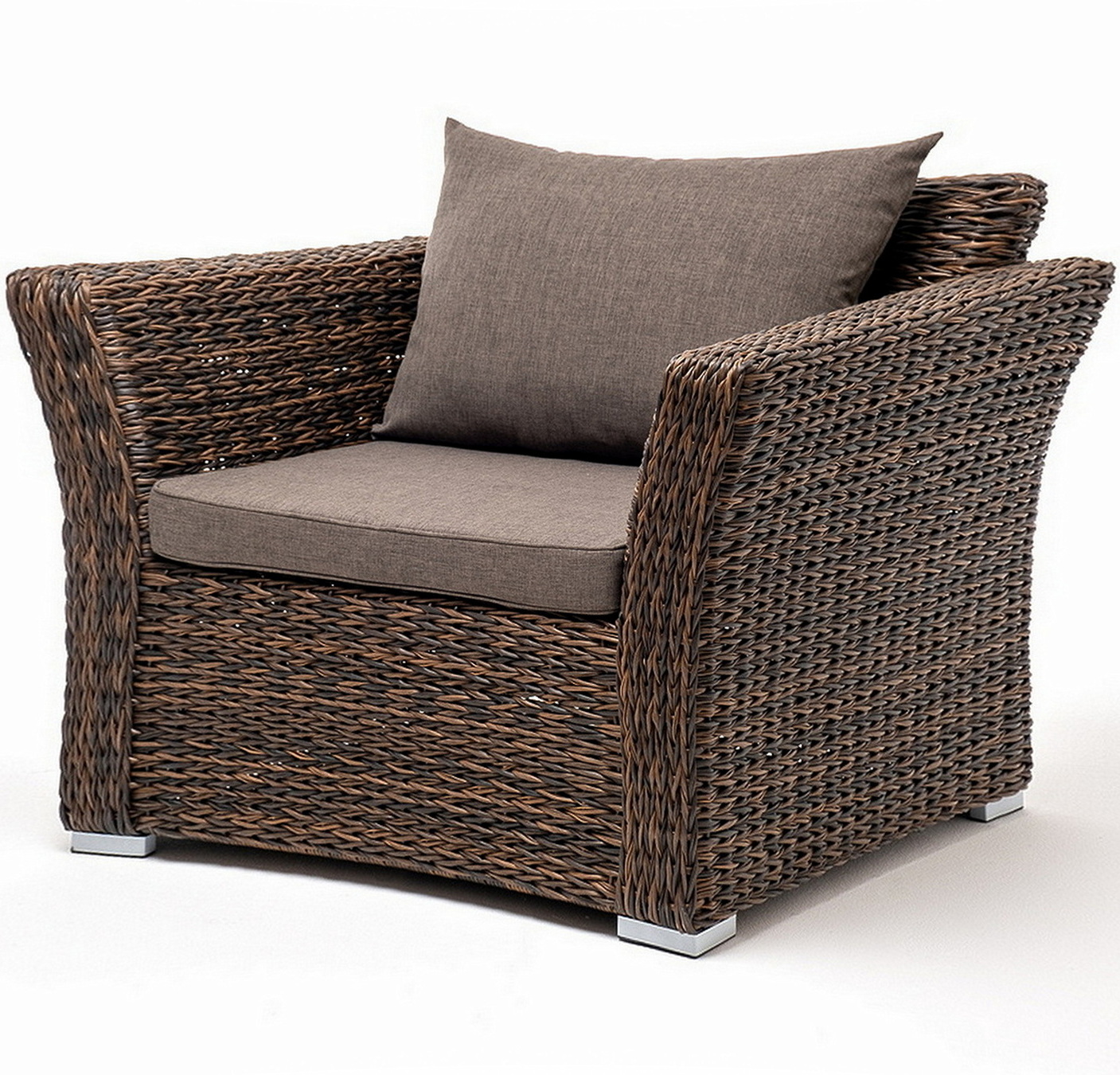 Капучино кресло из искусственного ротанга (гиацинт), цвет коричневый фото 1