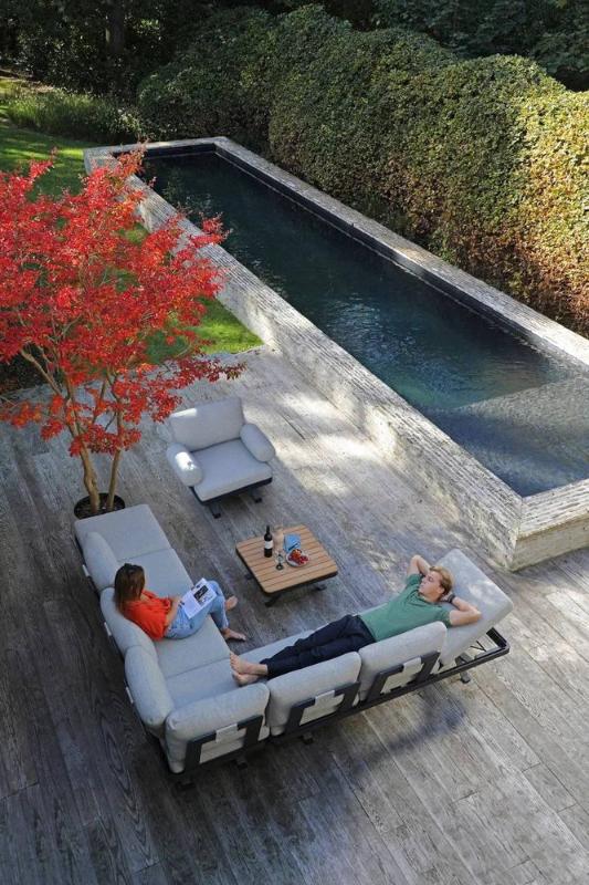 Комплект лаунж мебели Lund Brafritid с креслом, антрацит/серый, алюминий фото 2