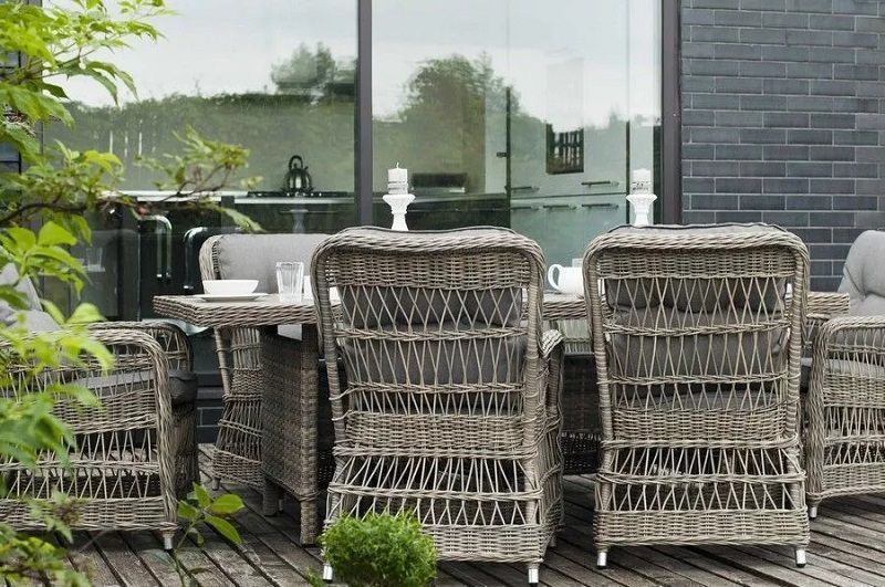 Обеденная группа Цесена 4SIS из искусственного ротанга, цвет бежевый фото 3