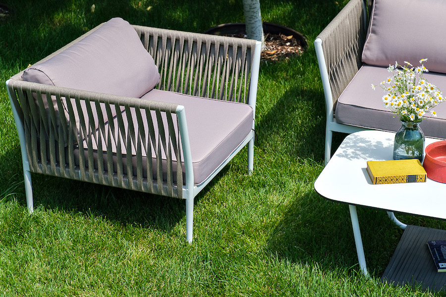 Касабланка лаунж-зона плетеная из роупа 4-местная, цвет серо-коричневый фото 4