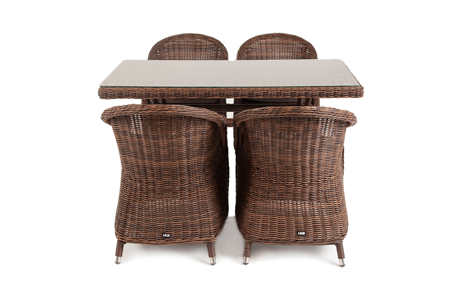 Латте 140 R обеденная группа плетеная, цвет коричневый фото 2