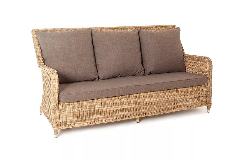 Диван трехместный Гляссе 4SIS из искусственного ротанга, цвет соломенный фото 4