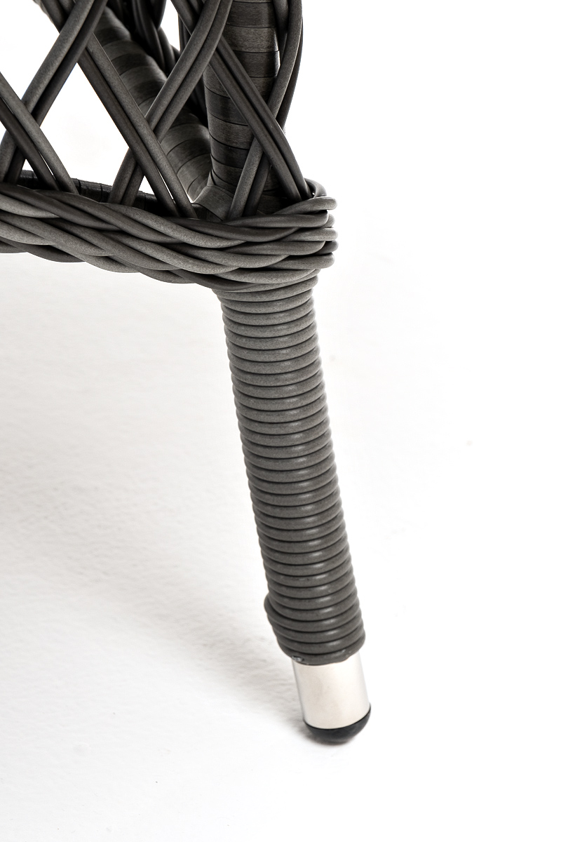 Эспрессо плетеный круглый стол, диаметр 150 см, цвет графит фото 6