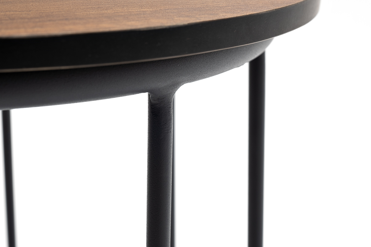 Эквадор журнальный стол из HPL круглый Ø40 H55, каркас из алюминия темно-серый (RAL 7024) муар, цвет столешницы дуб фото 2