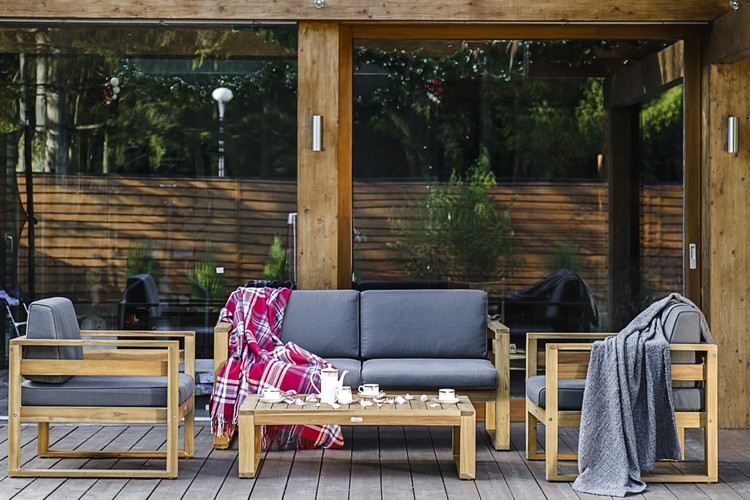 Диванный комплект из акации BOOKA с кофейным столом Joygarden фото 1