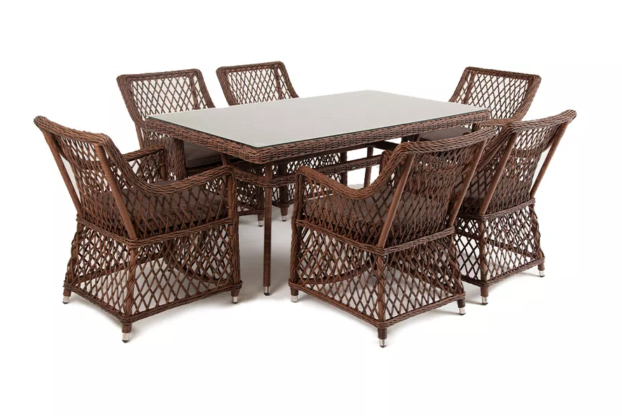 Обеденная Латте 4SIS группа плетеная, цвет коричневый фото 3