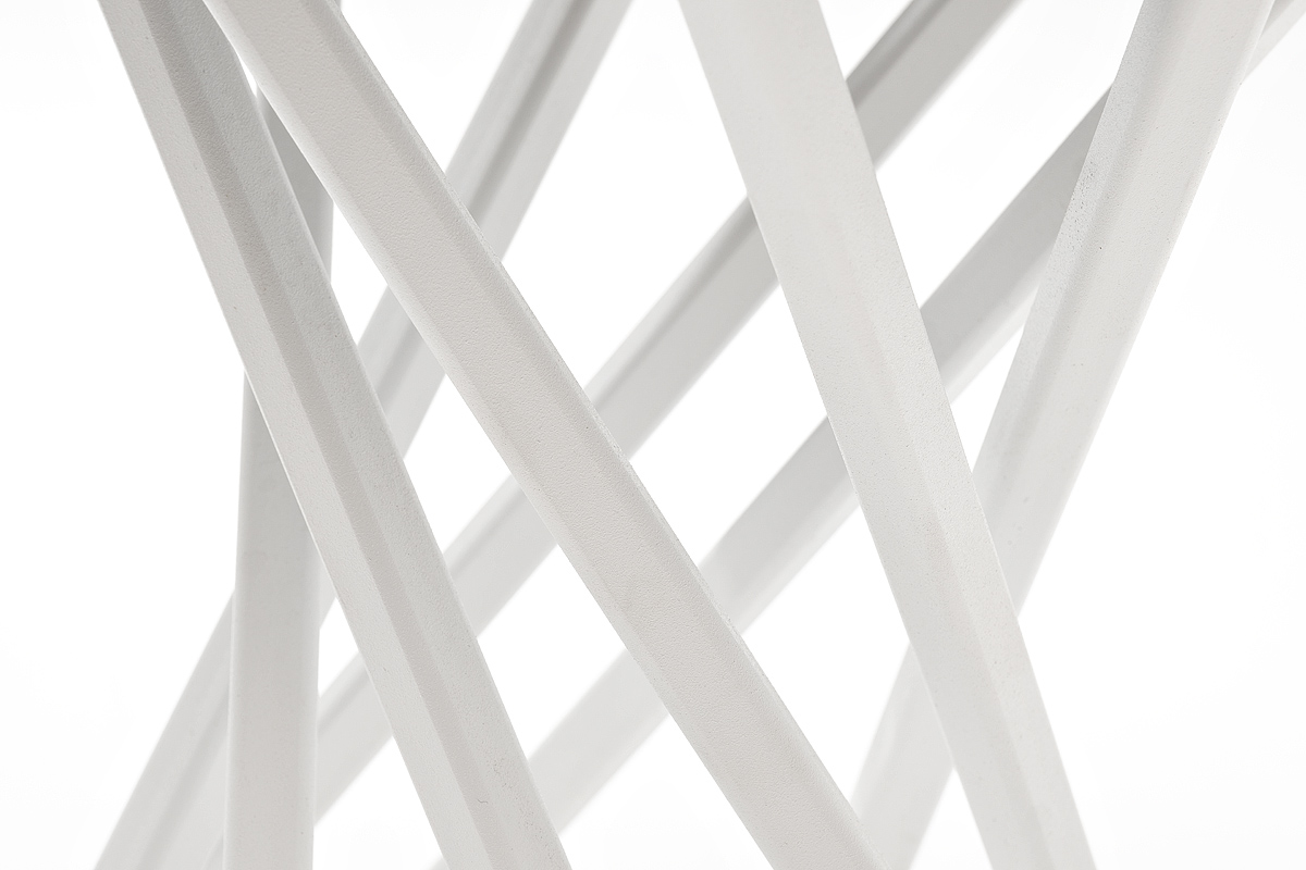 Сантьяго журнальный стол из HPL круглый Ø40 H55, каркас из стали белый, цвет столешницы молочный фото 4