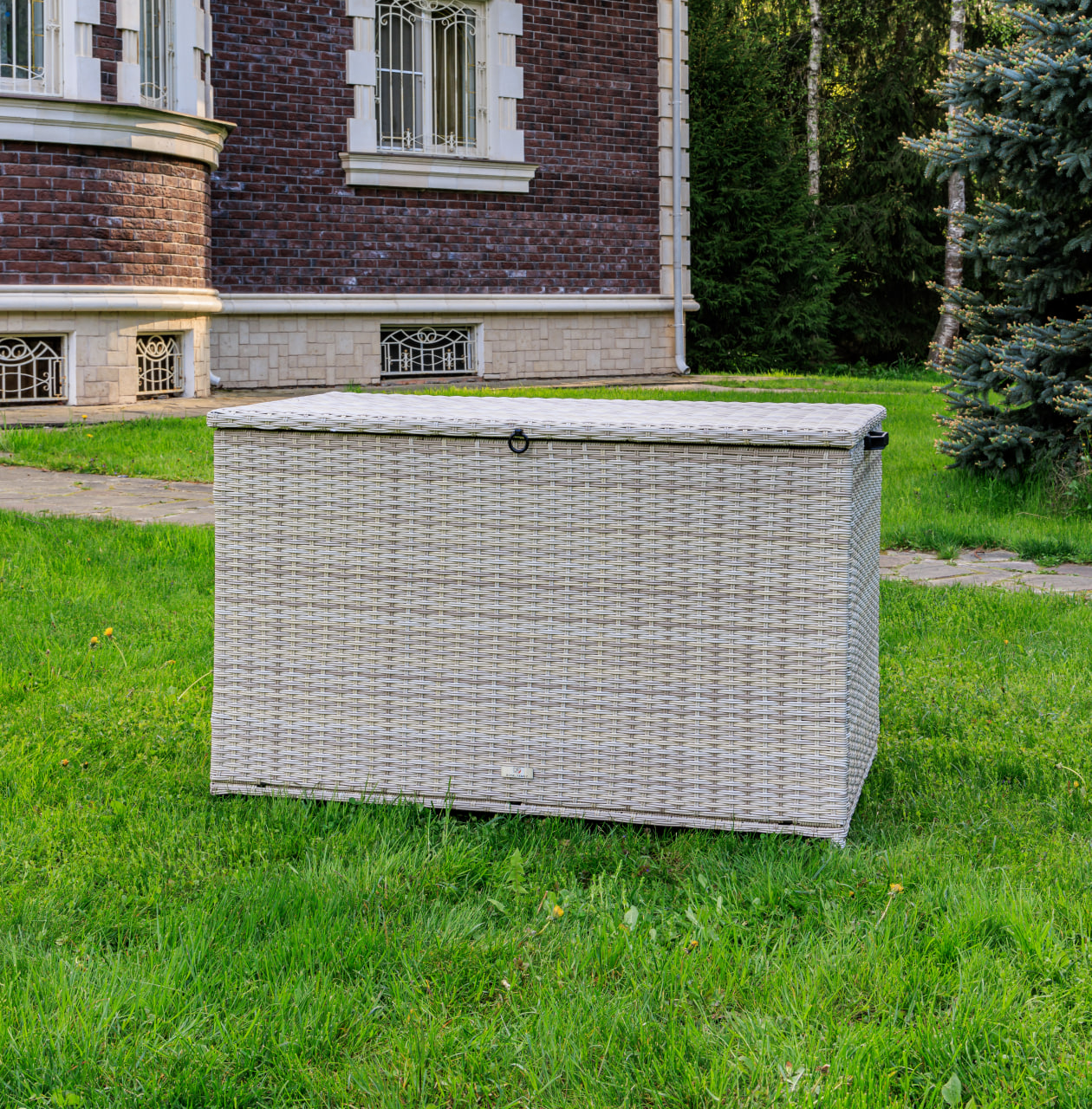 Сундук для хранения Karl 120 Royal Family из искусственного ротанга c колесиками, цвет бежевый фото 1