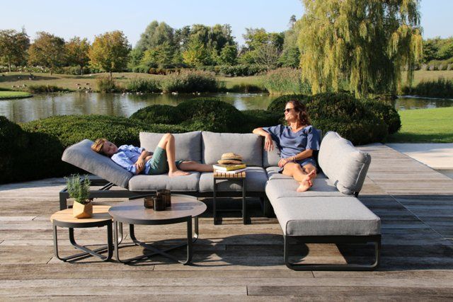 Кофейный столик Boden Brafritid антрацит/коричневый, алюминий/закаленное стекло с керамической печатью фото 7