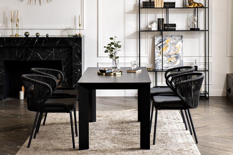 Обеденная группа Венето 4SIS на 4 персоны со стульями "Милан", каркас темно-серый, роуп темно-серый фото 6