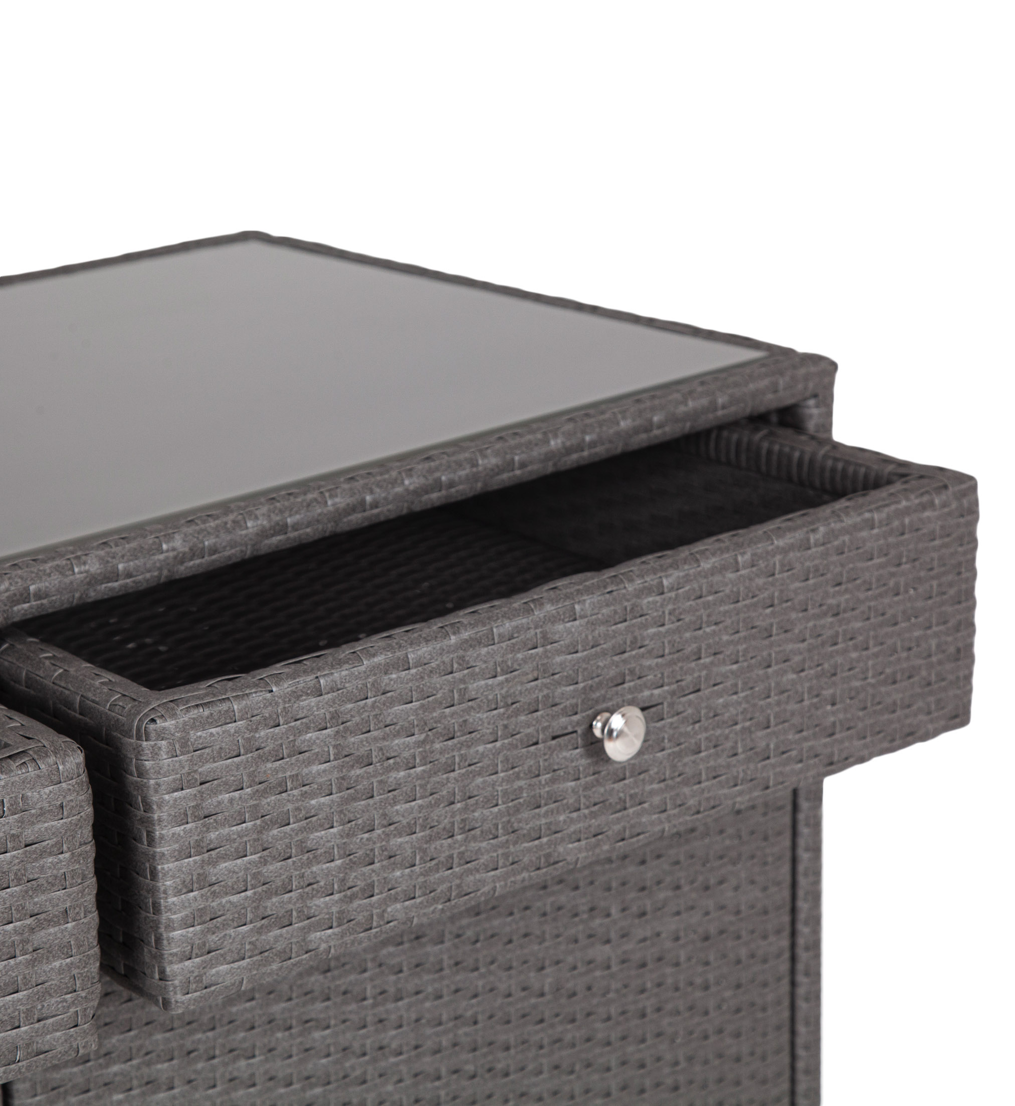 Мальта тумба плетеная из искусственного ротанга, цвет графит фото 2