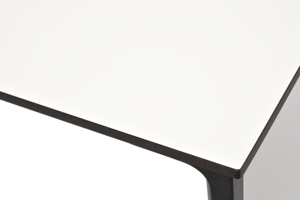 Малага обеденный стол из HPL 90х90см, цвет молочный, каркас черный фото 6