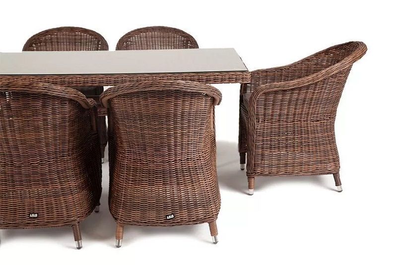Обеденная группа Эспрессо 4SIS из искусственного ротанга, цвет коричневый фото 3