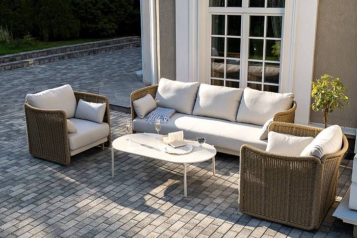 Лаунж-Зона Аликанте 4SIS из искусственного ротанга, цвет соломенный фото 1