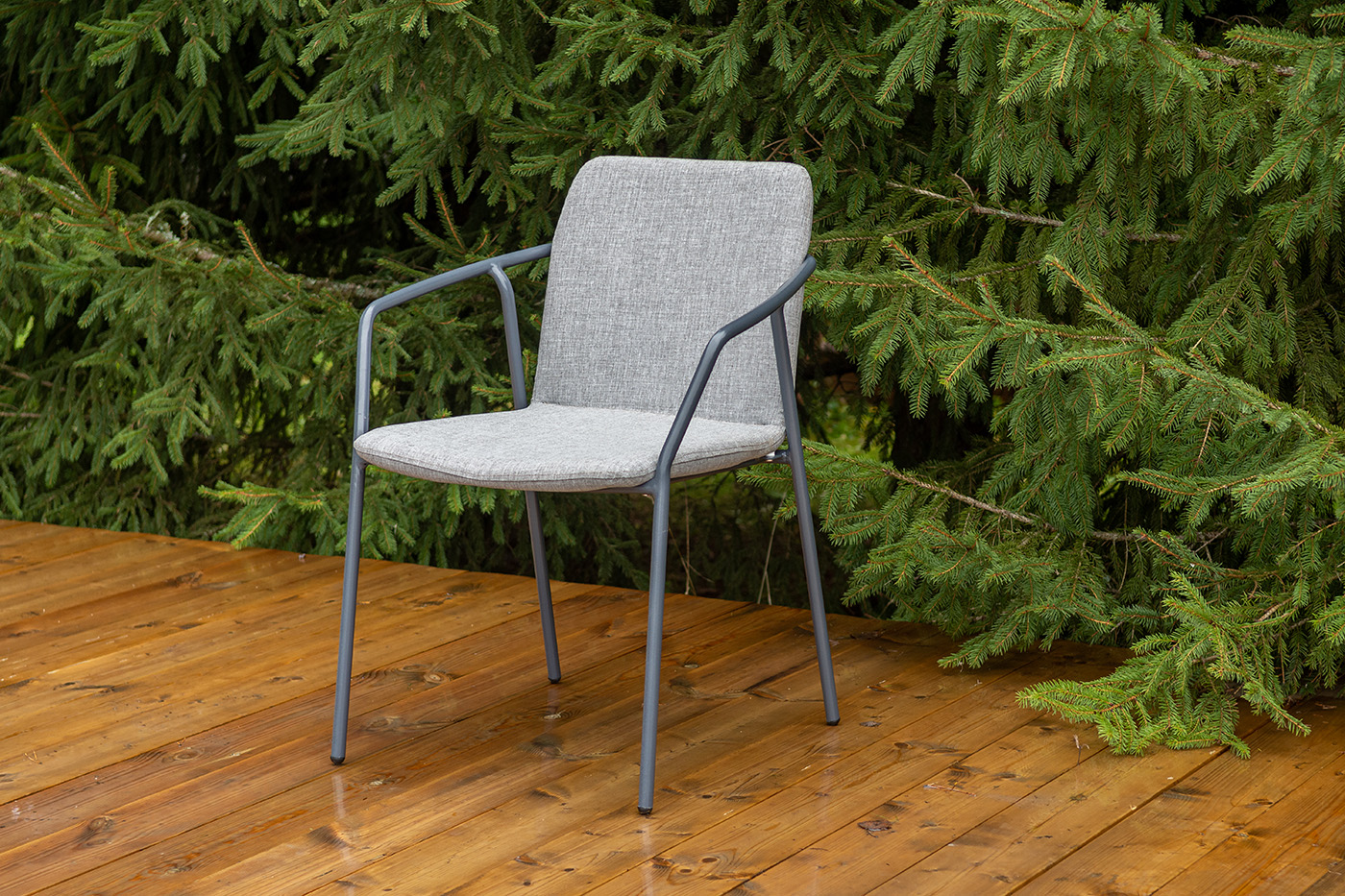 Марокко стул из текстилена nanotex, алюминиевый каркас, цвет серый фото 1