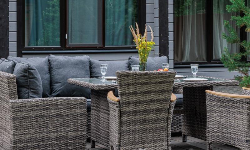 Угловой комплект Zorro Wood Double Royal Family из искусственного ротанга, цвет серый фото 4