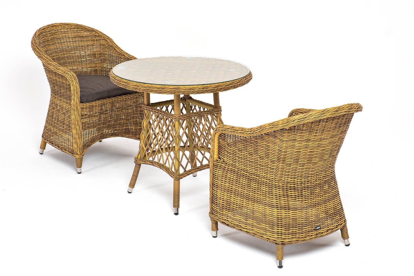 Обеденная группа Эспрессо–80 R 4SIS из искусственного ротанга, цвет соломенный фото 1