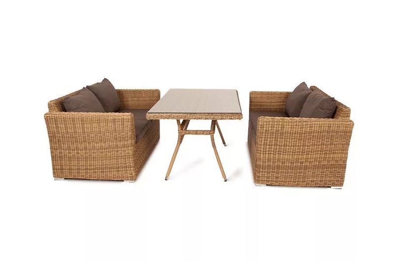 Обеденная группа Мокко 4SIS из искусственного ротанга, цвет соломенный фото 4