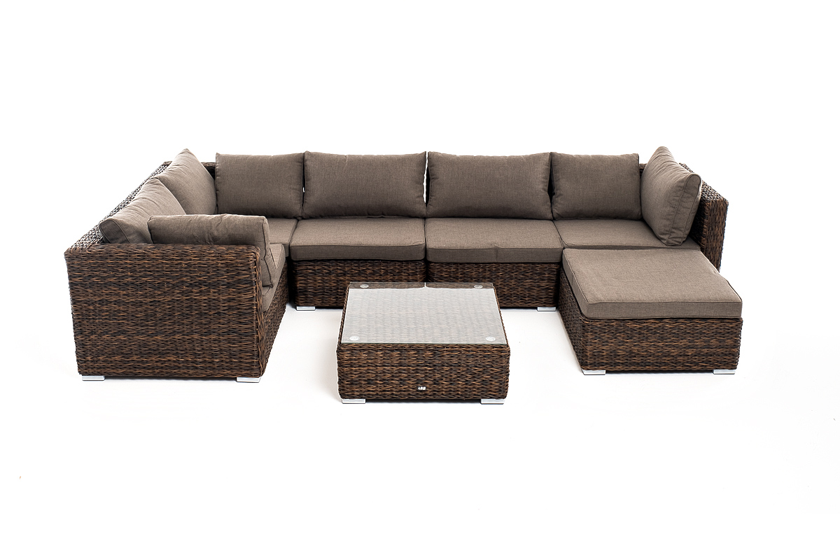 Лунго трансформирующаяся лаунж-зона из искусственного ротанга (гиацинт), цвет коричневый фото 6