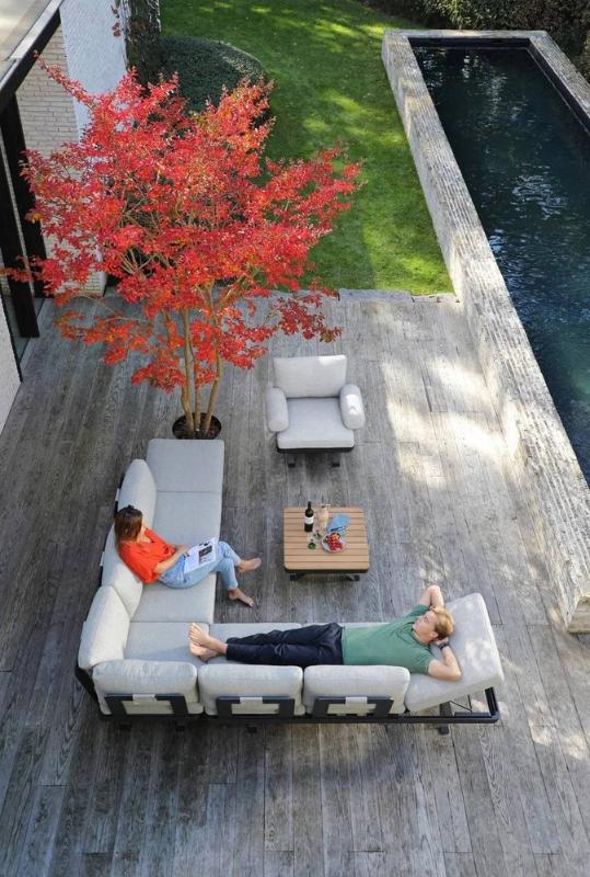 Комплект лаунж мебели Lund Brafritid с креслом, антрацит/серый, алюминий фото 3