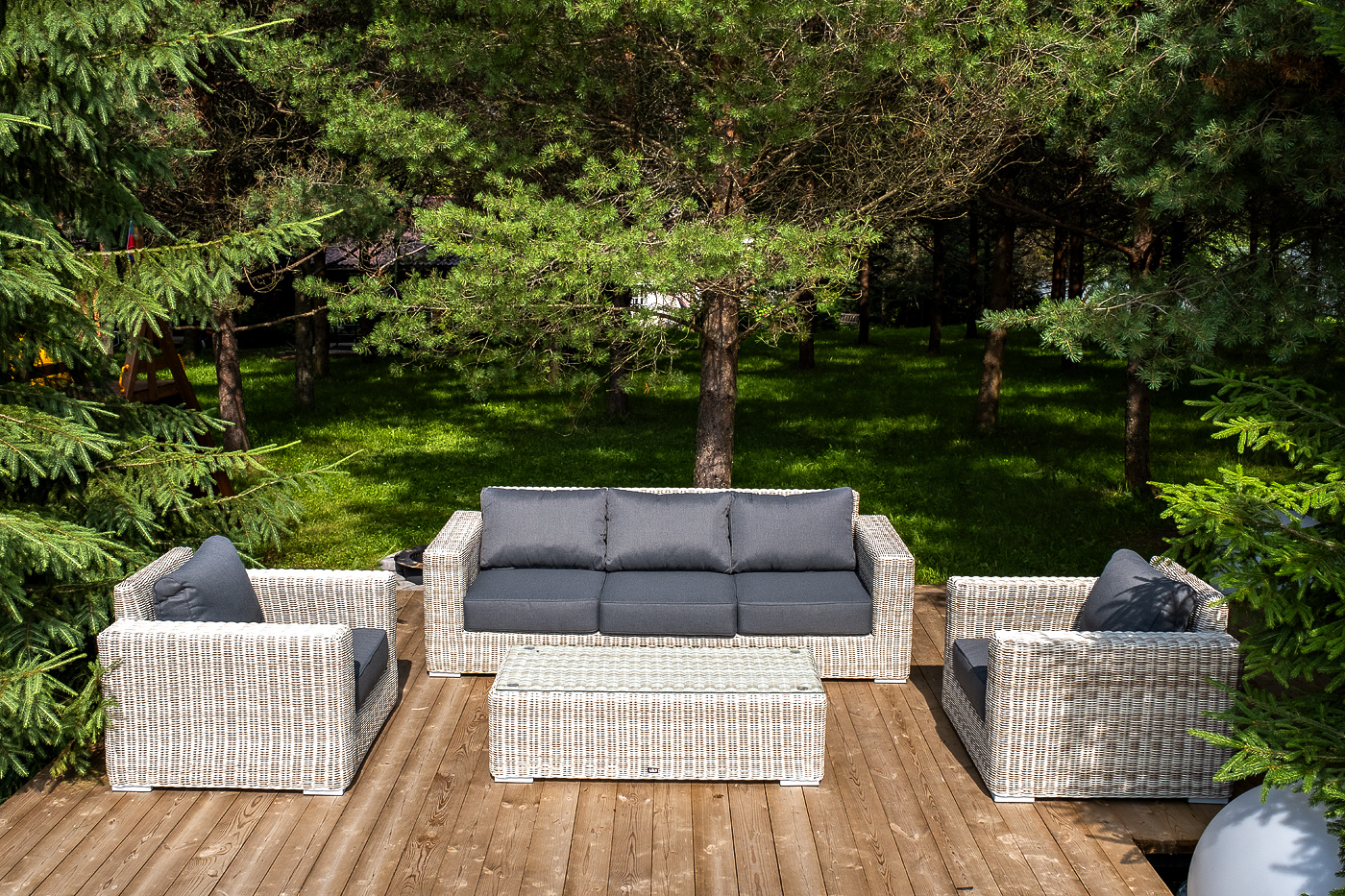 Боно лаунж-зона из искусственного ротанга, цвет бежевый фото 2