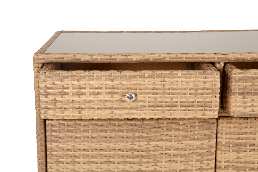 Мальта тумба плетеная из искусственного ротанга, цвет соломенный фото 2