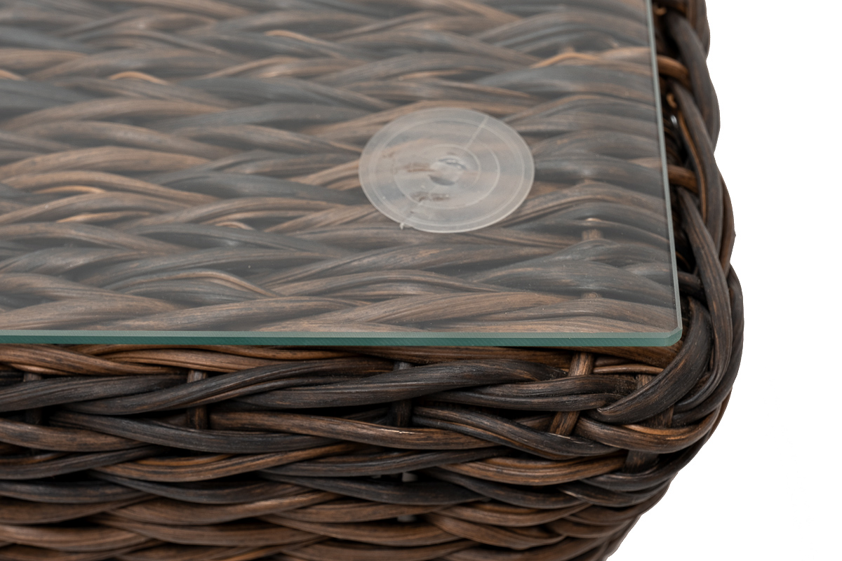 Капучино журнальный столик из искусственного ротанга (гиацинт), цвет коричневый фото 5