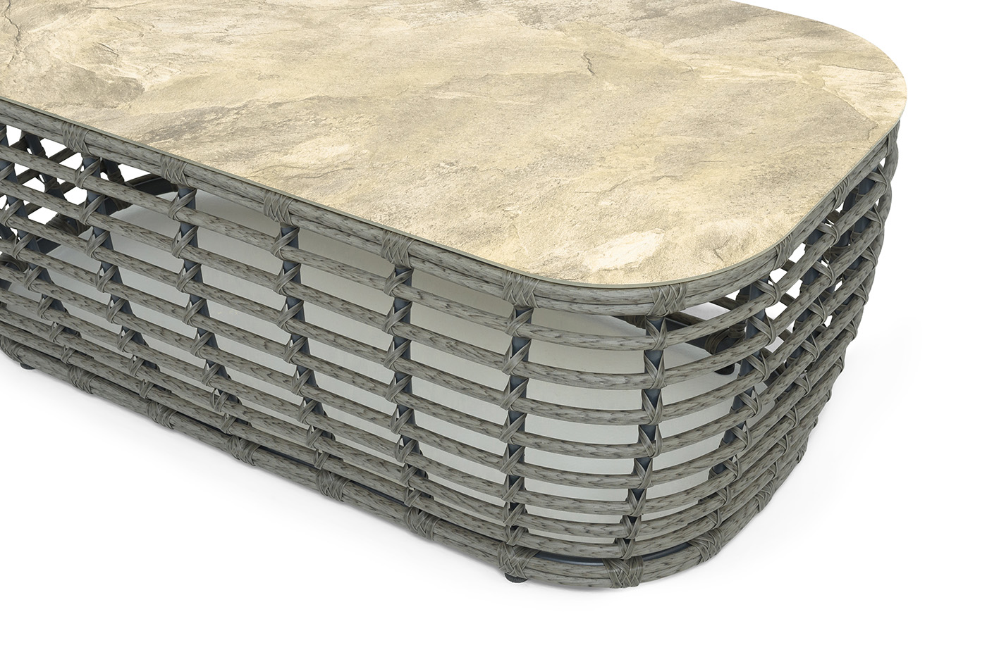 Ницца журнальный столик из искусственного ротанга, цвет серый фото 4